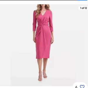 Kay Unger twist knot sheath dress